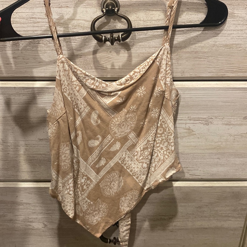 Paisley Print Tie-Back Top